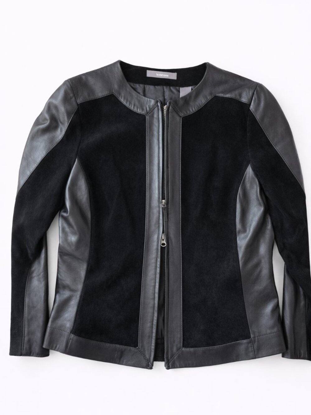 Liz Claiborne Black Leather & Suede Jacket - Size 16